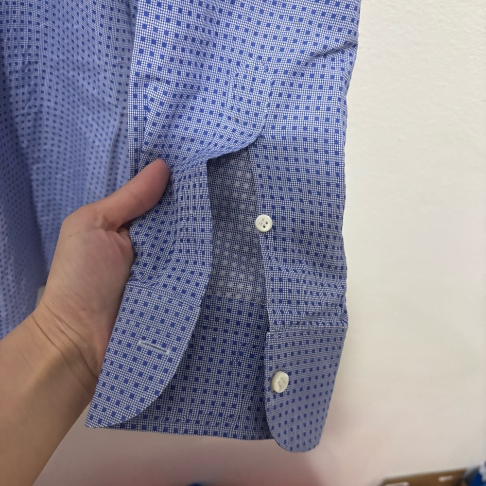 Santangelo Napoli Checkered Print Dress Shirt Size 16/41 - Picture 5 of 6